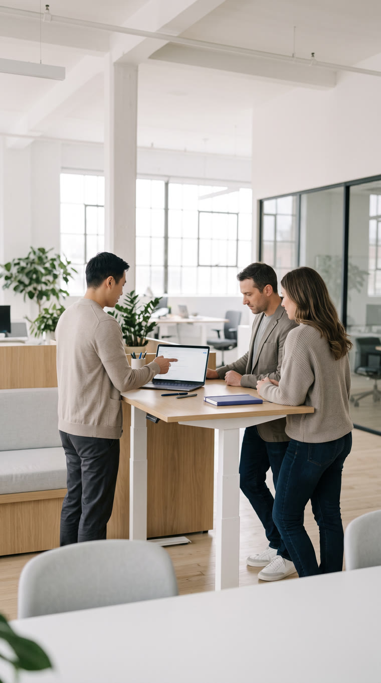 A small team reviewing test results together